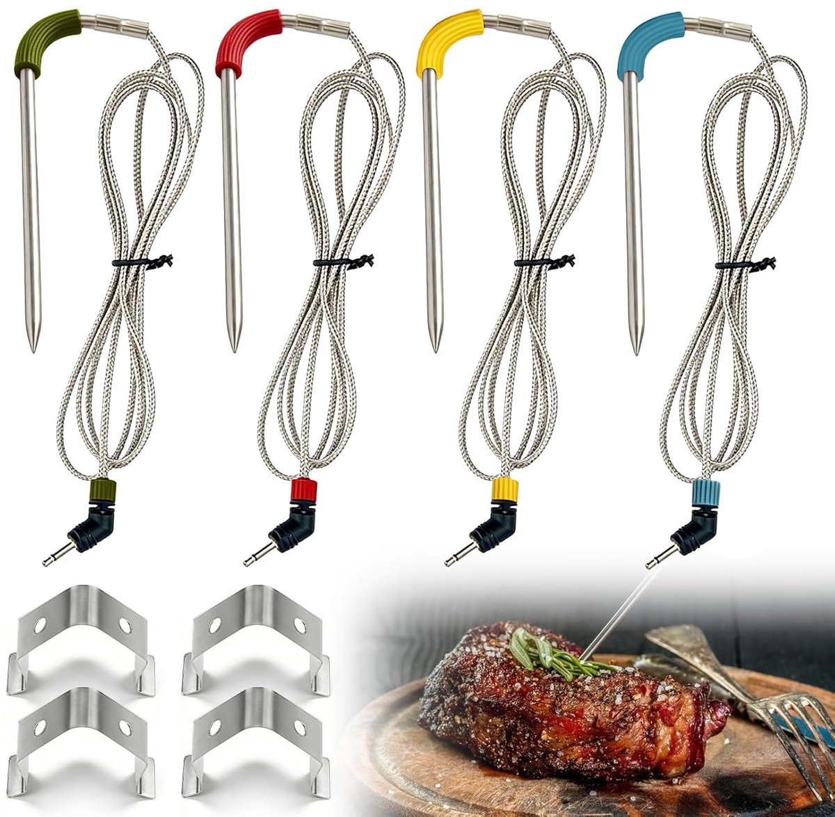 4 stuks barbecue-reservesondes, compatibel met Weber, zeer