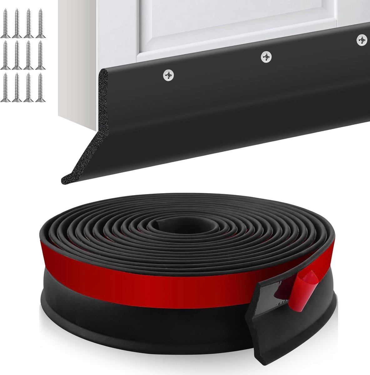 Garagedeurrubber afdichting zelfklevende afdichtstrip universele afdichting Garagedeurrubber lip met spijkers voor magazijnen (Schuimrubber, 6m)