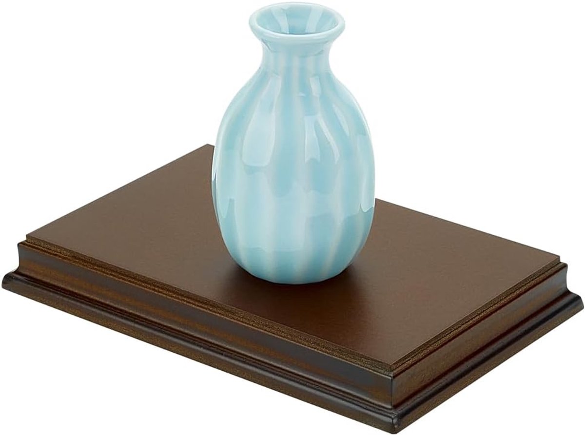 Kokosbruine rechthoekige houten standaard basis 10,1 x 15 x 1,8 cm houten basis met Ogee Edge houten displaybasis voor edelstenen en sieraden, decoratieve houten basis voor vaas,