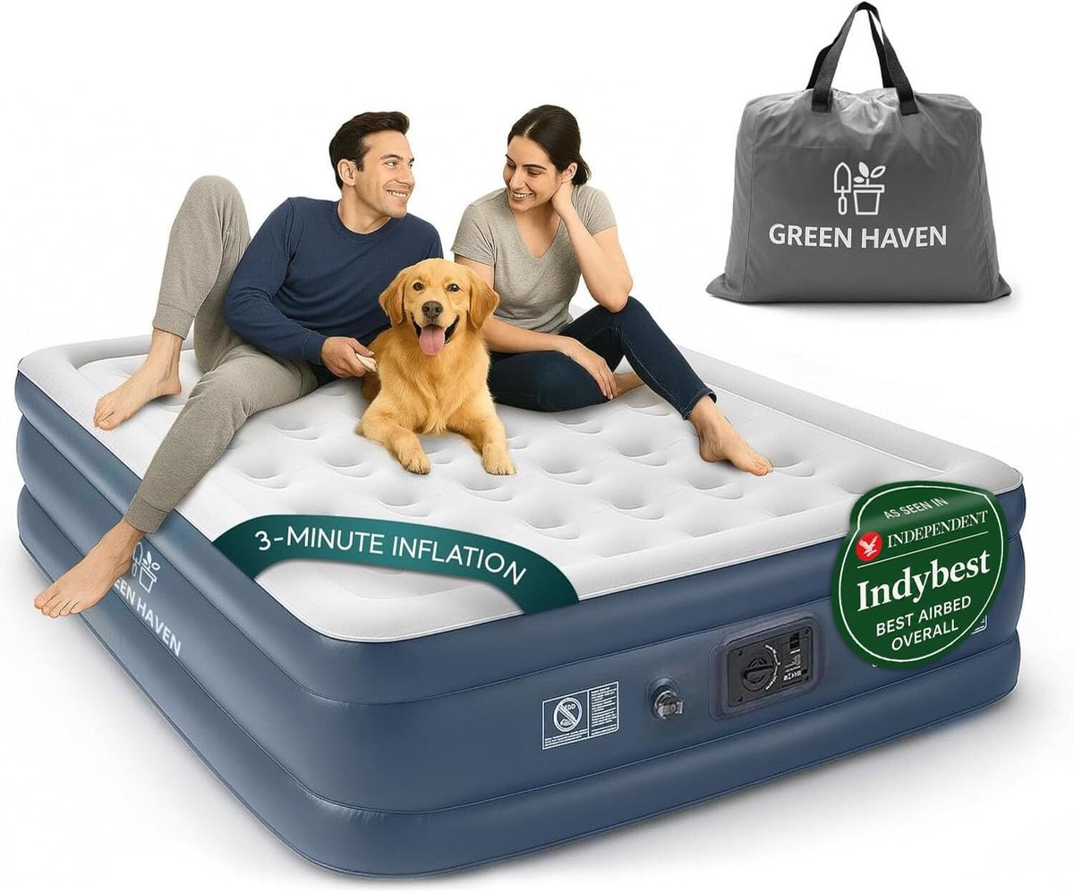 Luchtbed King Size verhoogd - ingebouwde elektrische pomp - waterdicht - ideaal voor camping - ShopVlot