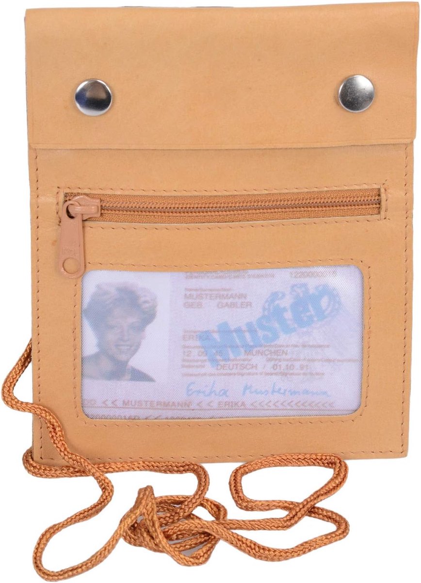 SnelShoppen - LEAS Chest bag - Echt leer - Nature Travel-Line - Beige - Premium kwaliteit - Ideaal voor reizen, dagelijks gebruik, festivals en outdoo