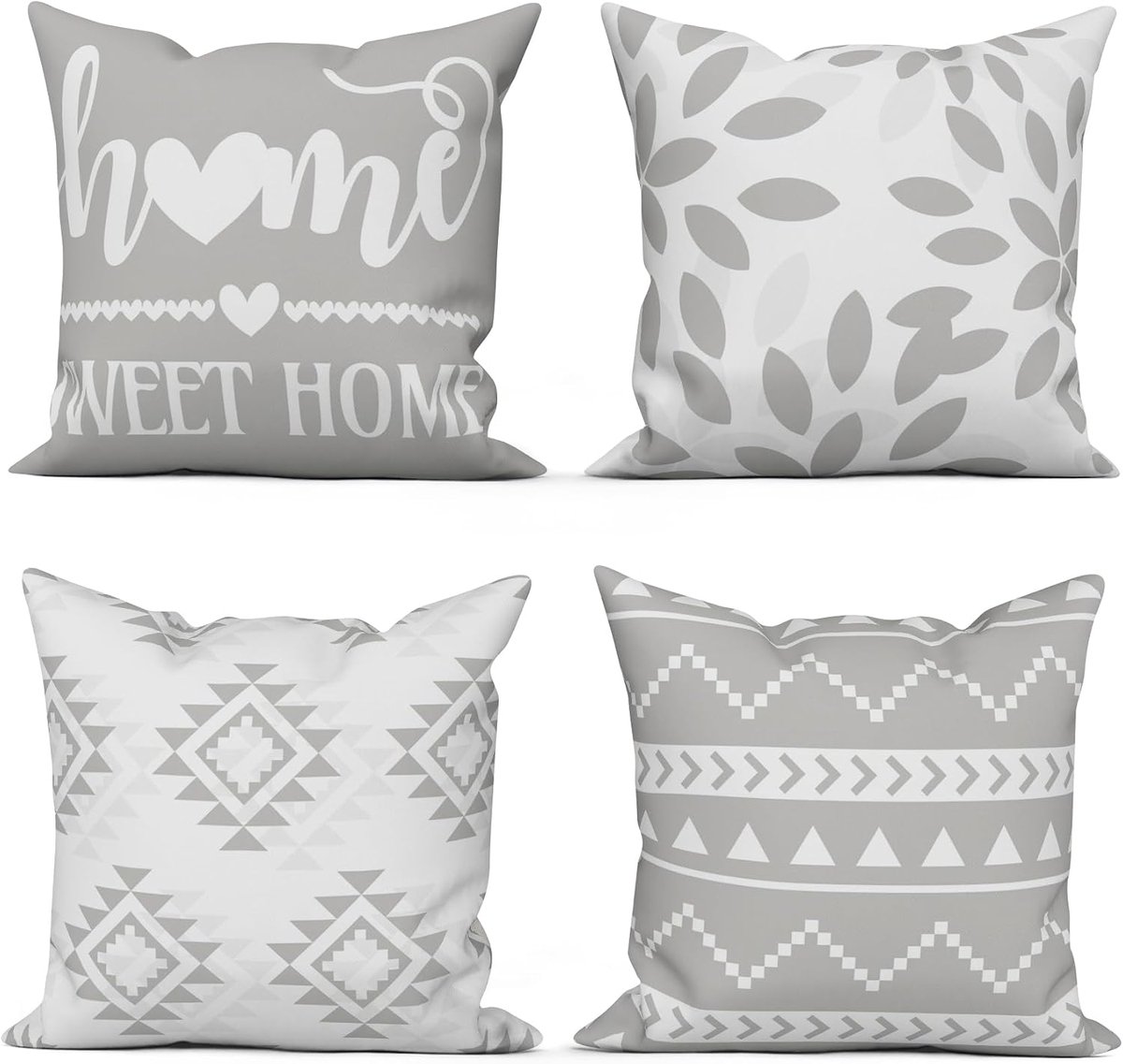 Cushion cover 40 x 40 cm - set van 4 - modern geometrisch patroon - wasbare polyester voor binnen en buiten - ShopVlot