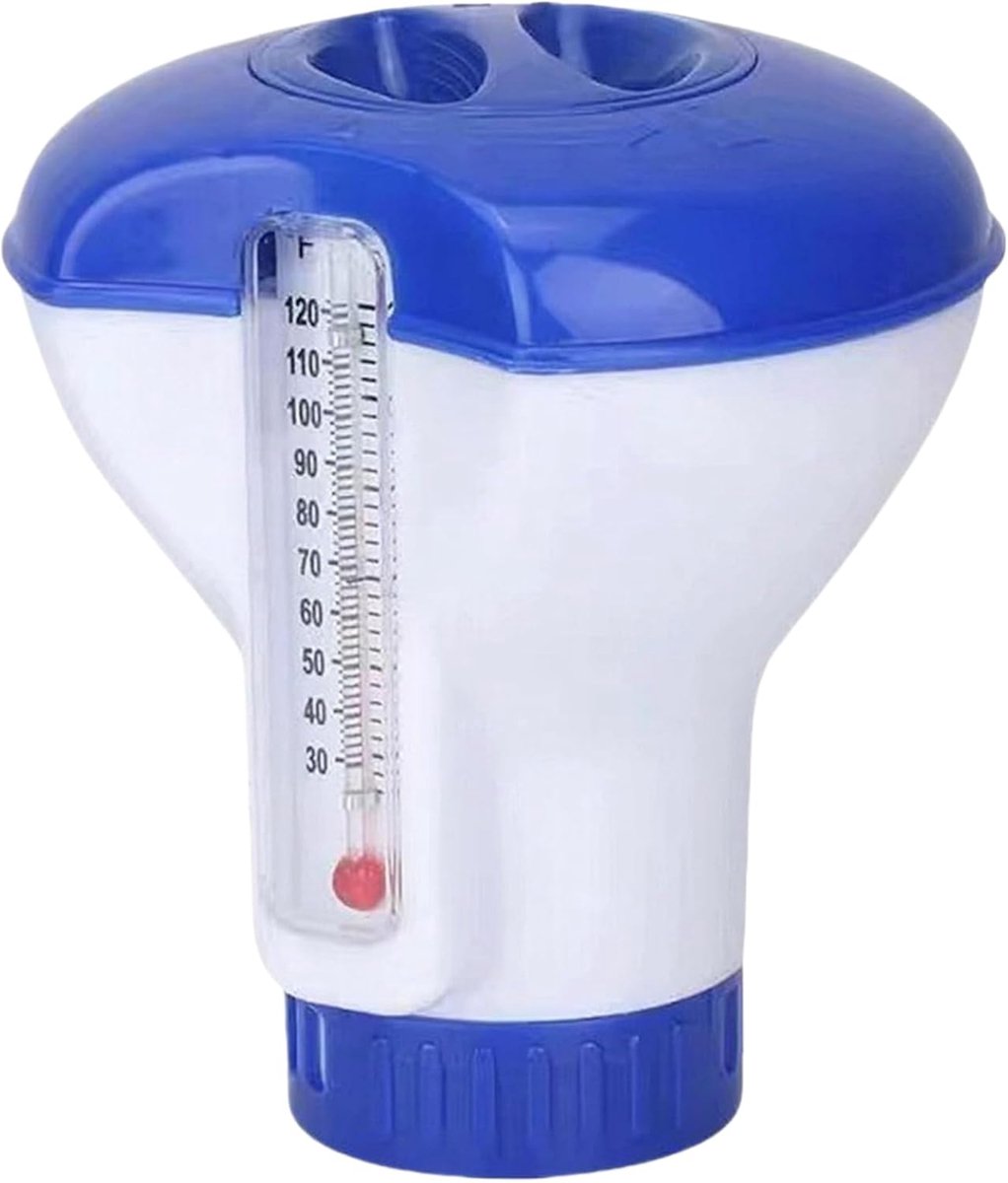 SnelShoppen - 5" Drijvende Chlorine Dispenser voor Zwembaden, Verstelbare Chloor Tablet Dispenser van Duurzaam ABS voor Binnen- en Buitenzwembaden, Sp