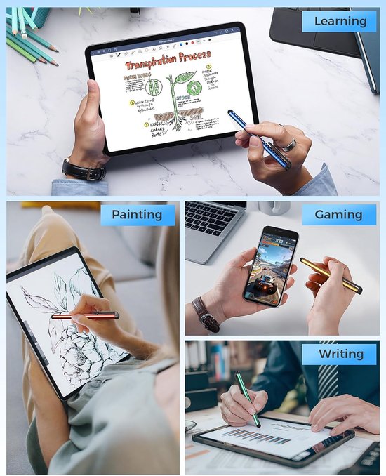 10x universele stylus pen touch-pen stylus met clip-ontwerp Geschikt voor Alle Touchscreentablets, Computers en Smartphones, Autonavigators — afbeelding 4