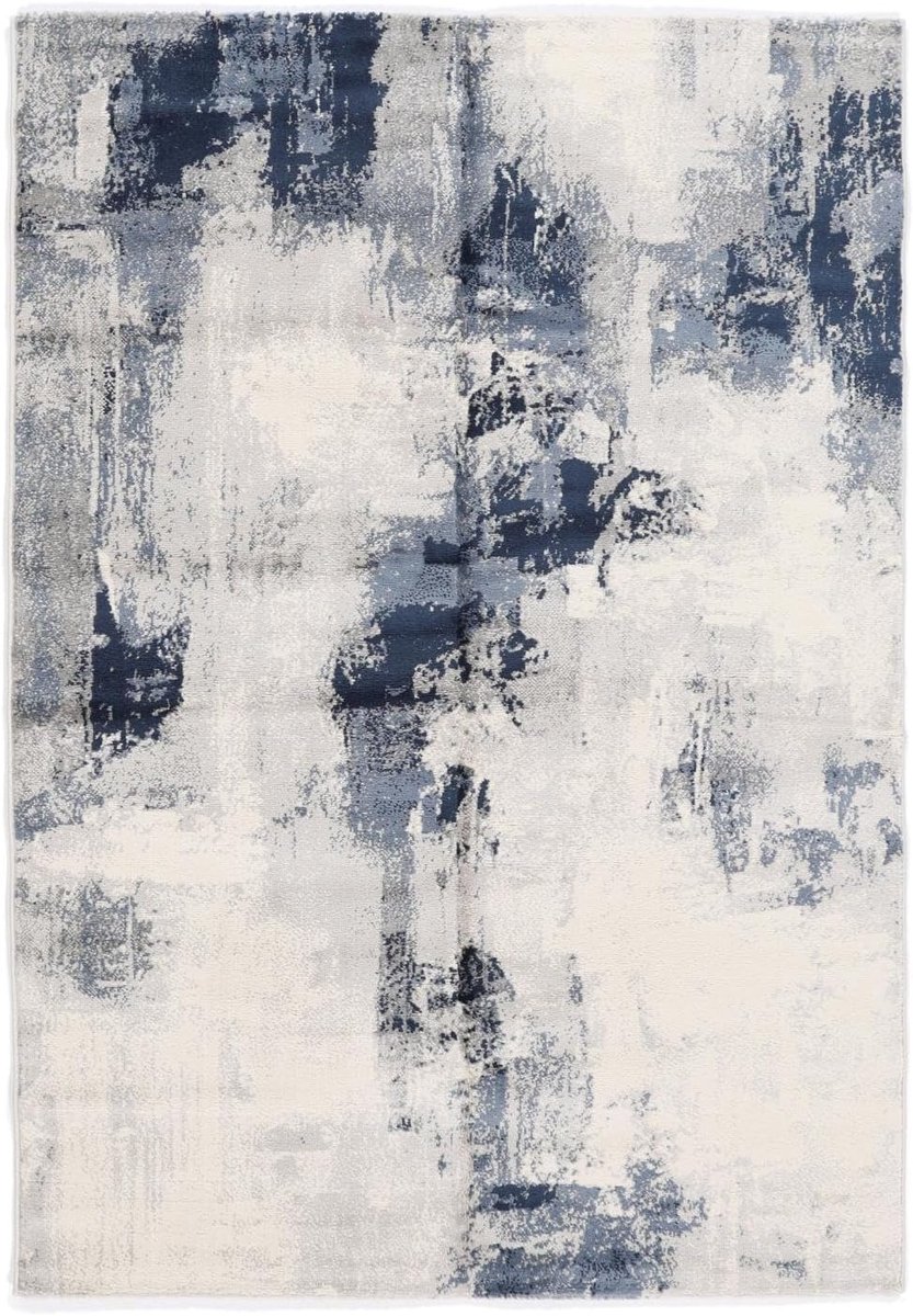 SnelShoppen - Modern Vloerkleed RugVista Mila, 200 x 300 cm, Blauw/Grijs, Rechthoekig, Medium Pool, Geschikt voor Vloerverwarming, OEKO-TEX 100, Voor