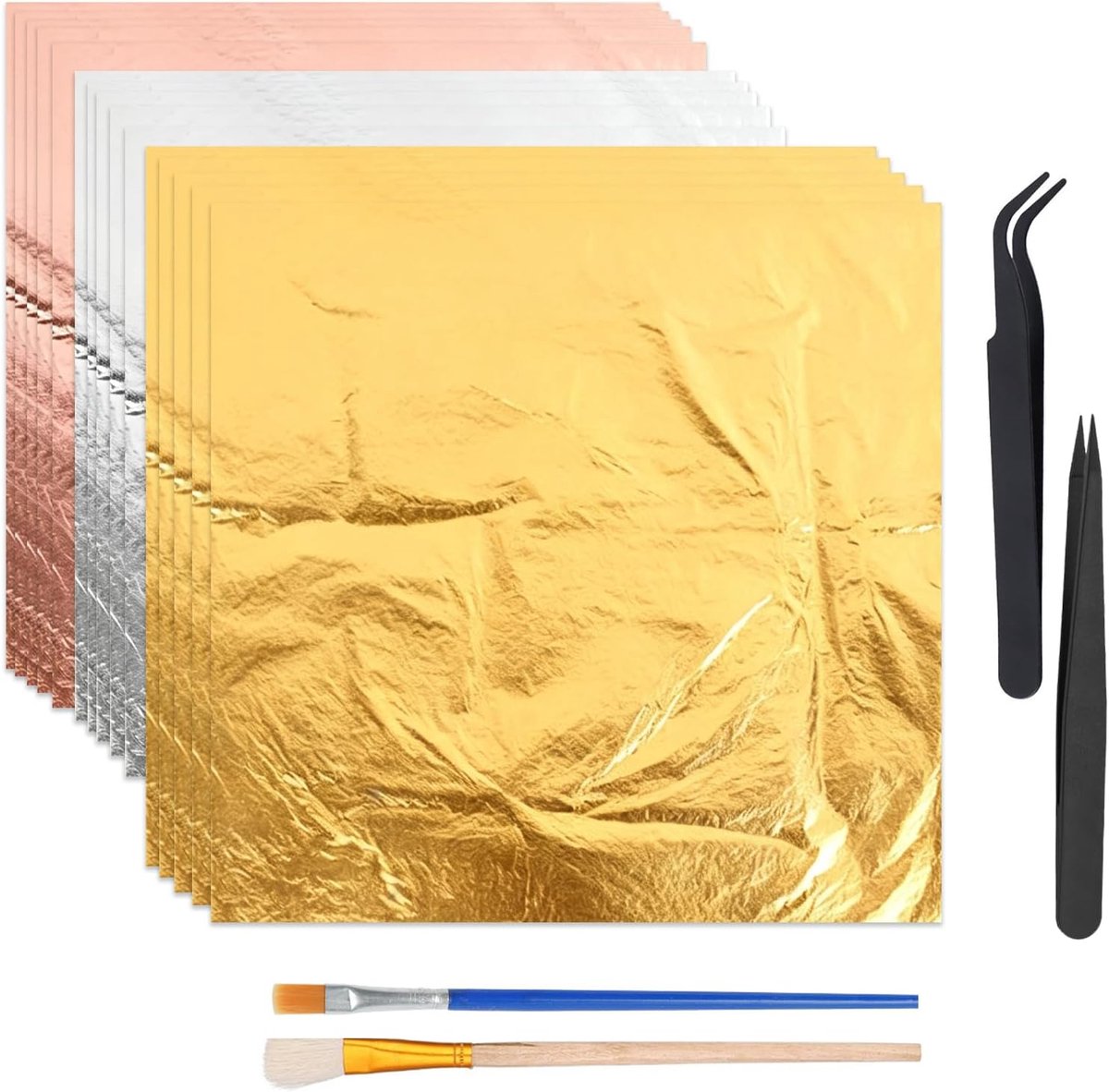Bladgoud, koperblad, zilverblad voor kunst- en knutselprojecten, nagels, make-up (set B)