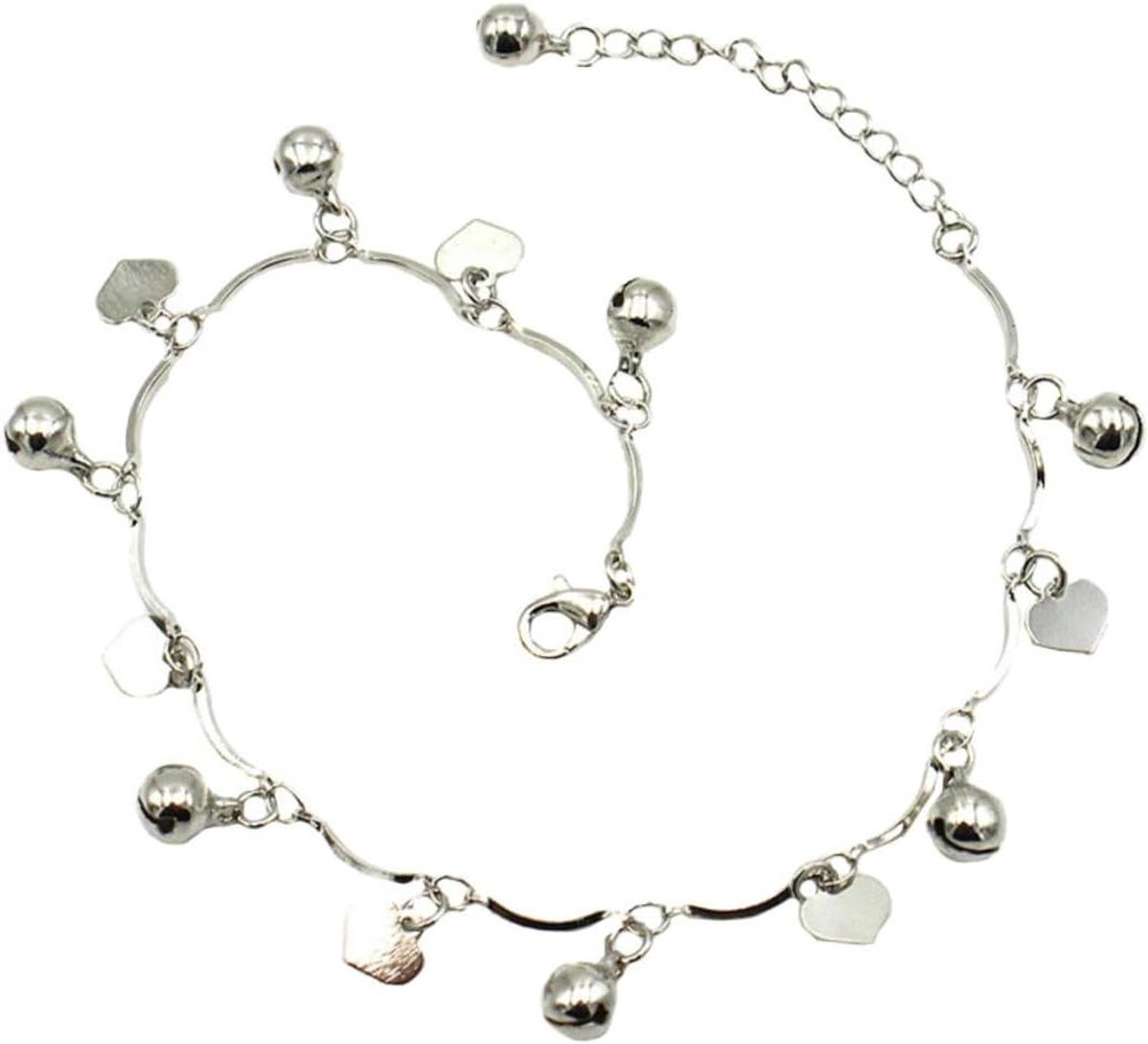 Anklet Dames - Enkelbandje Vrouwen - Dagelijkse Sieraden - Verstelbaar Ontwerp - 27 cm - Zilver