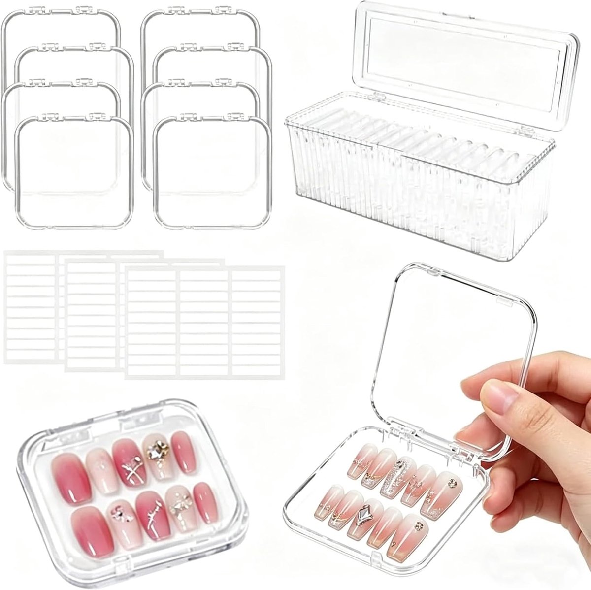 Nagelopbergdoos met Zelfklevende Pads, 14 Stuks