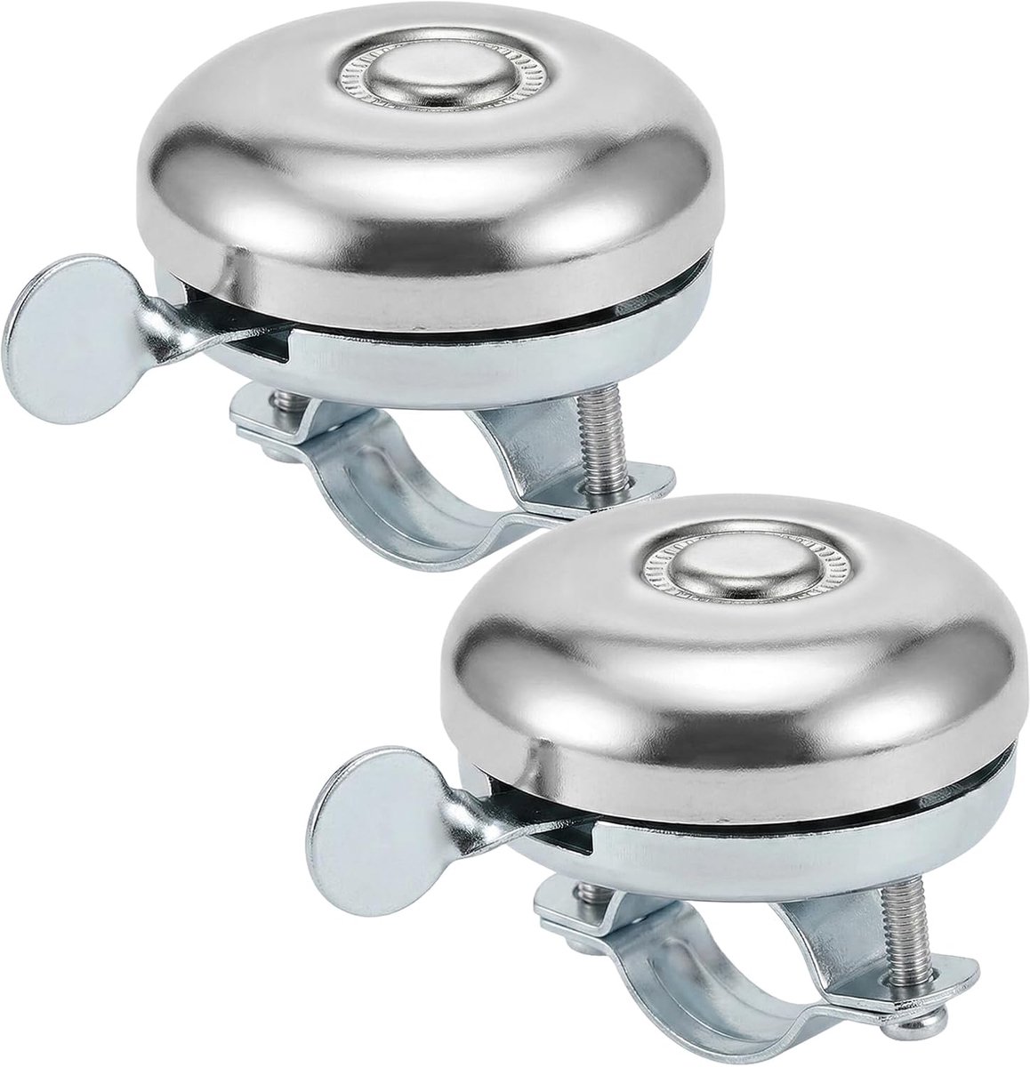 SnelShoppen - 2 Stuks Fietsbel - Aluminium Fietsbel met Helder Geluid - Compact en Lichtgewicht - Ideaal voor Fietsen, Kinderen en Volwassenen - Zwart
