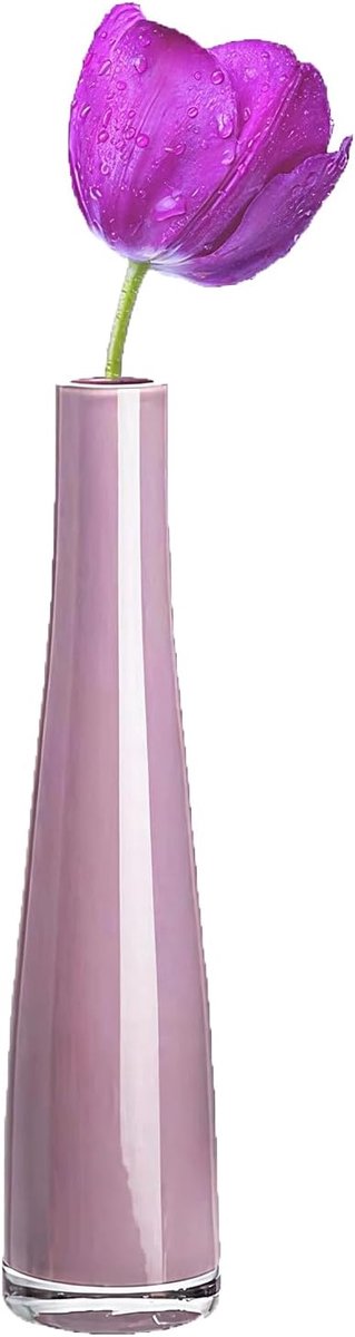 Glazen bud vaas 23 cm - Handgemaakt gekleurd glas - Elegante decoratie - Perfect voor bloemen - SnelShoppen