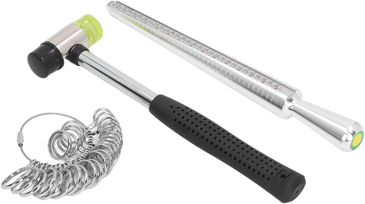 Ringmeter meetinstrument - stalen ringmeter met hamer - ideaal voor het maken van sieraden - SnelShoppen
