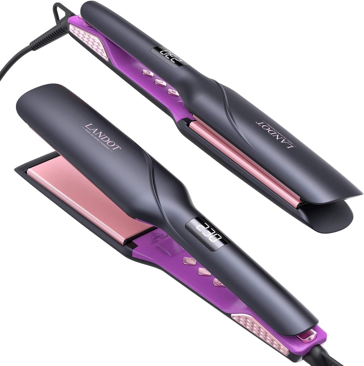 Haarstylers - brede keramische stijltang - arganolie en keratine - minder frizz en glanzender haar - SnelShoppen