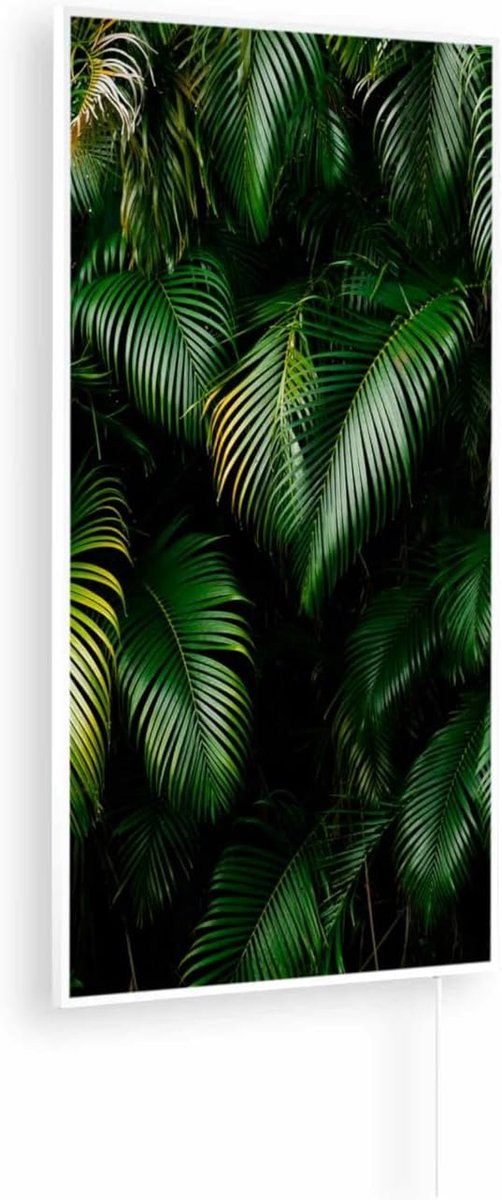 SnelShoppen - Infrared Heater 450 Watt | Ultra Dun Verwarmingspaneel | 5 Jaar Garantie | Dubbele Oververhitting Bescherming | Wit | Motief: Tropicana