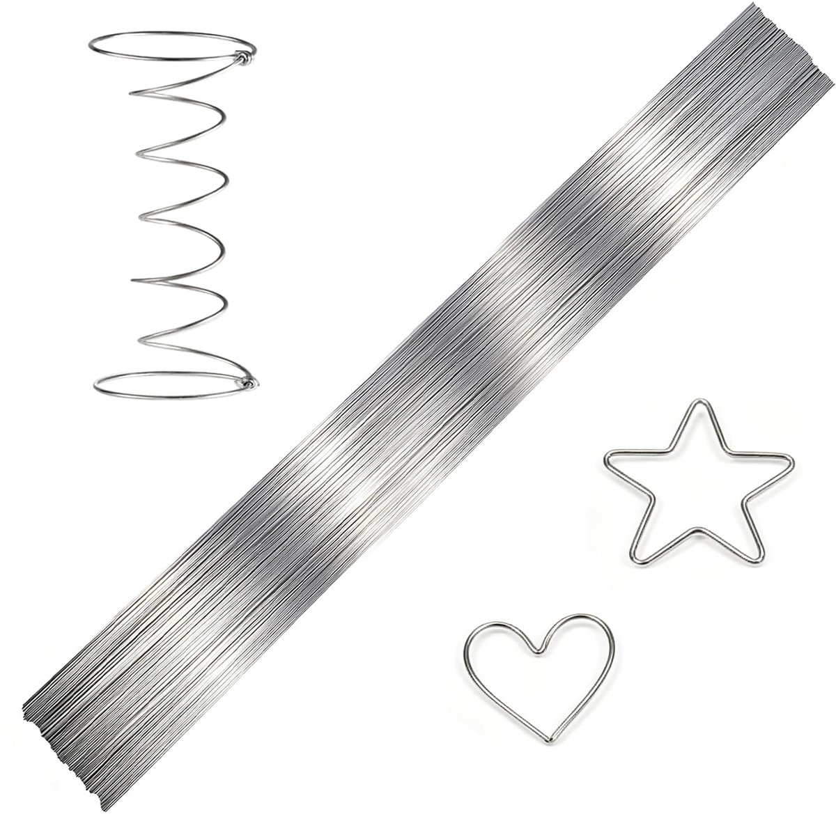 2 mm roestvrij stalen verenstaaldraad, 50 stuks verenstaal, rechte draad, lengte 400 mm, volledig harddraad, metalen staaf, harde draad, rechte staaldraad, roestvrij stalen draad, knutselen