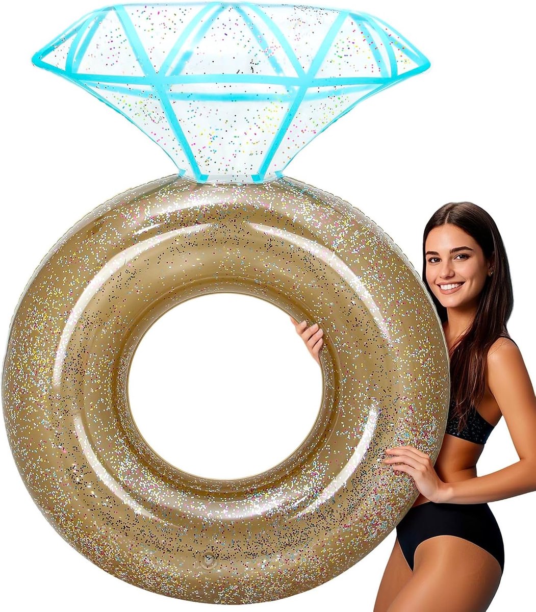 Floating Ring, Opblaakbare Diamanten Ring Vlot voor Abschiedfeest, Verlovingsring Floatie voor Strandfeest & Tubes Zwembad Speelgoed voor Volwassenen