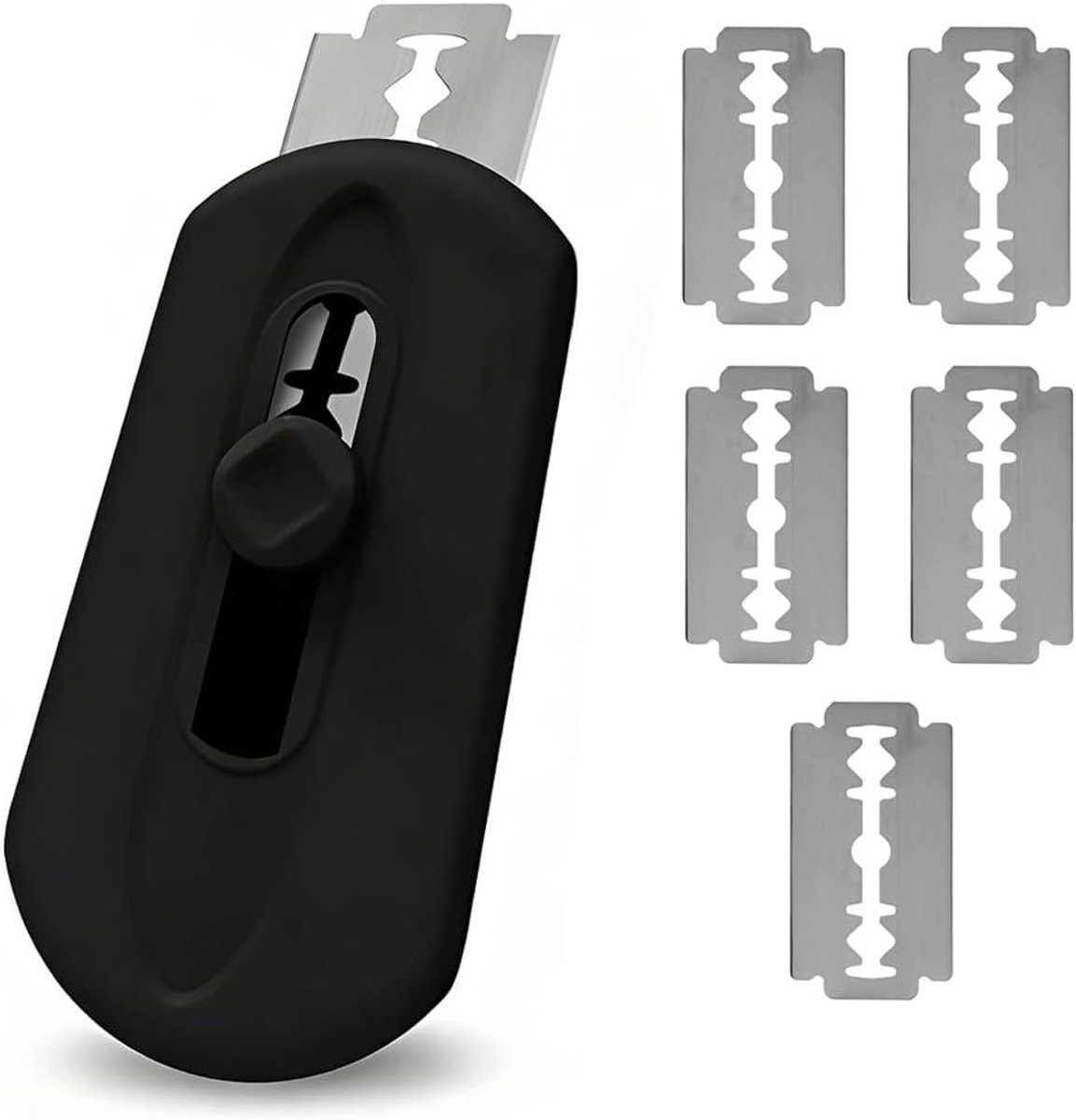Broodsnijgereedschap, deegmes, bakkersmes, uittrekbaar en magnetisch, brooddeegsnijder met 5 scheermesjes, roestvrij staal, deegsnijmes, sourdeeg scoring tool voor broodbakaccessoires (A)