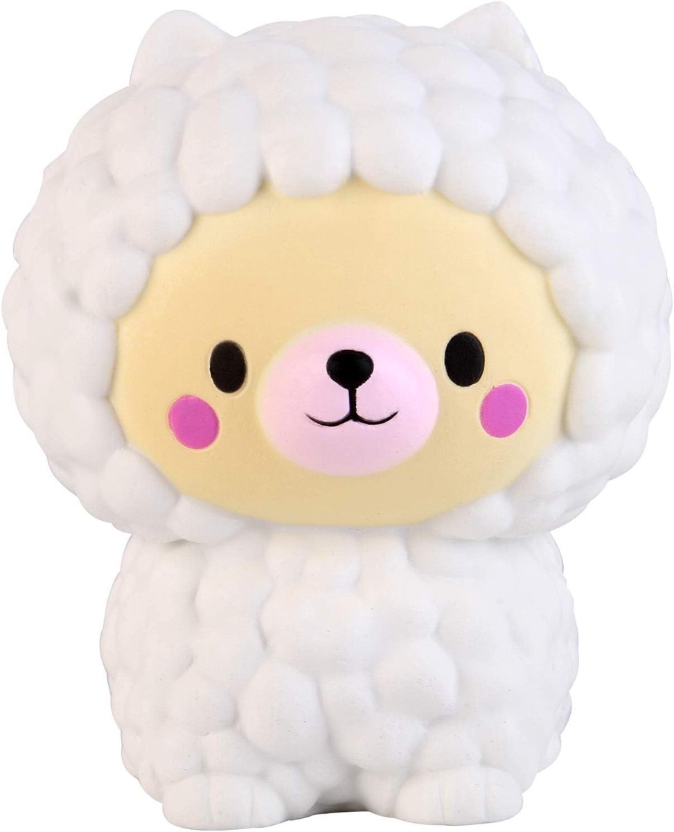Squishies Sheep Bear Jumbo Scented Squeeze Toys Stress Reliever Squishies Slow Rising Toy Kawaii Soft Gift Collection (1 stuk, wit)