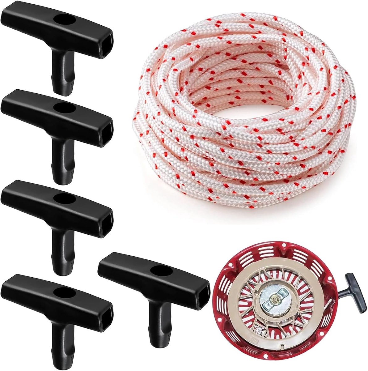 10 meter 3,5 mm met handvat voor grasmaaiers in 5 stuks, nylon touw voor grasmaaiers, voor kettingzagen, grastrimmer, reserveonderdelen voor grasmaaiers