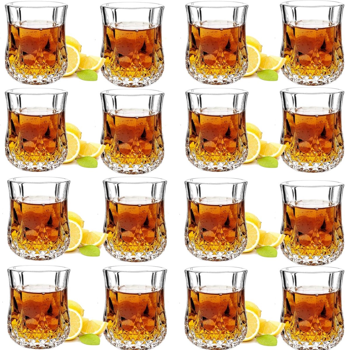 50 ml borrelglazen, loodvrij glas, helder zwaar borrelglas (set van 8)