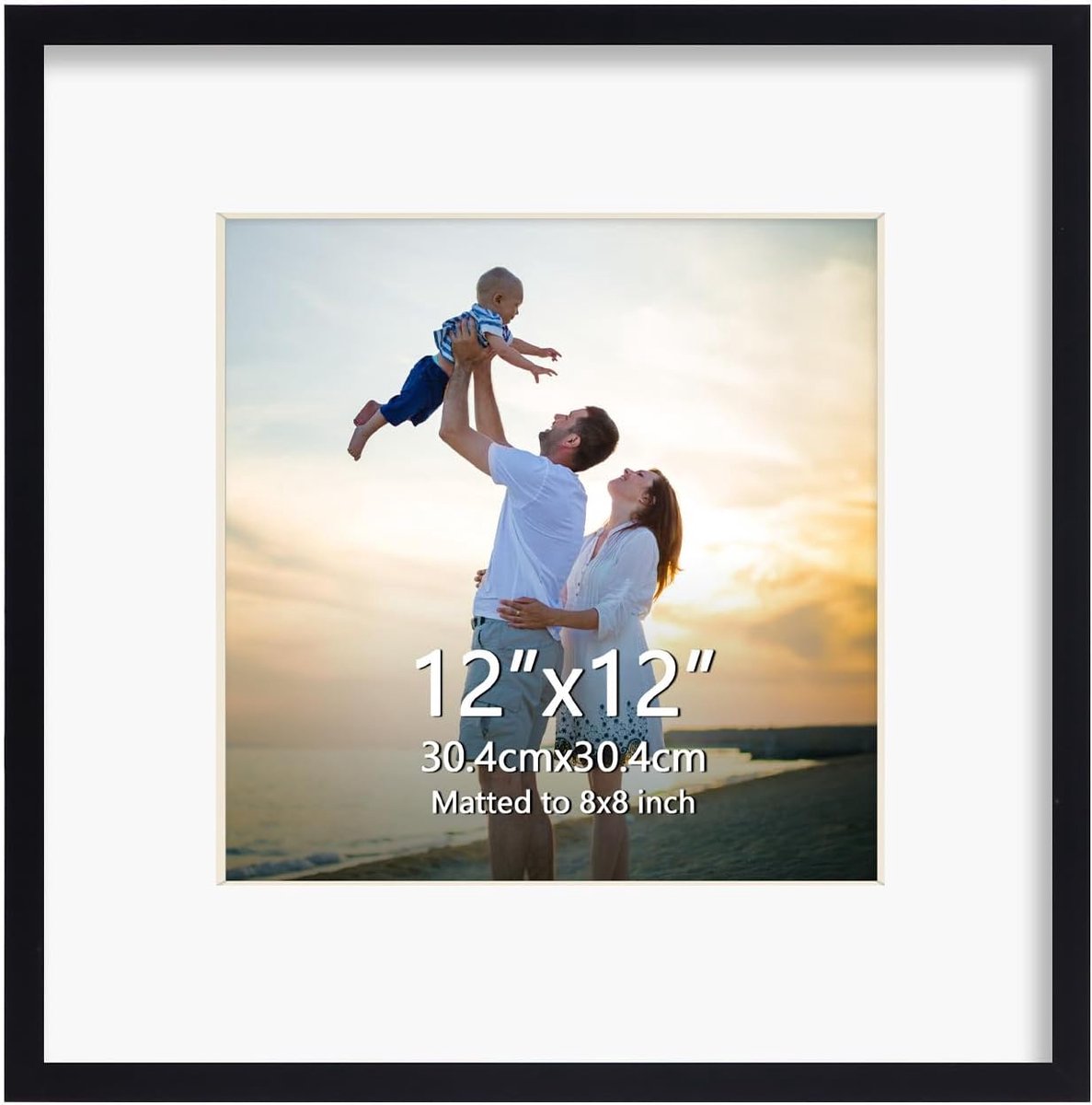 Fotolijst 30 x 30 cm - zwart zonder wit karton - voor huisdecoratie - stijlvol en modern - ShopVlot