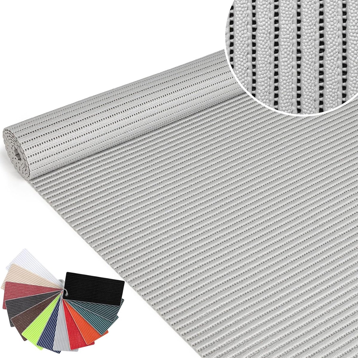 SnelShoppen - Badmat, Zachte Foam Mat, Bad en Douche Mat, Antislip Badloper, Effen Lichtgrijs, 100 x 65 cm, Hygienisch en Ondersteunend voor Thuisgebr