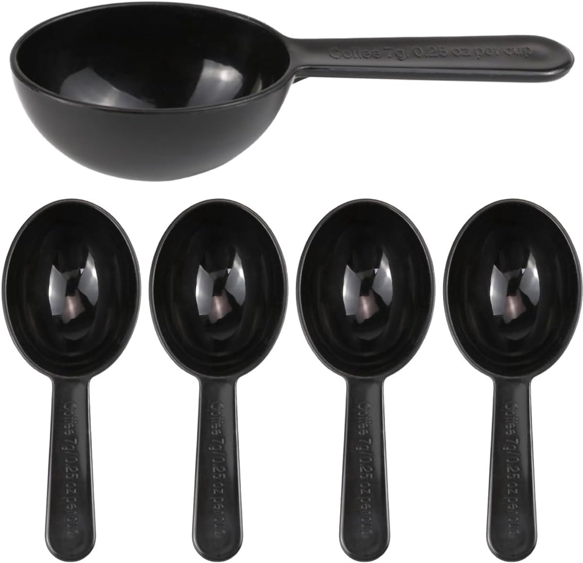 Koffielepels, portioneerder, herbruikbare maatlepelset, melkpoeder, doseerlepel, maatlepel voor koffiebonen, thee, eiwitpoeder (zwart)