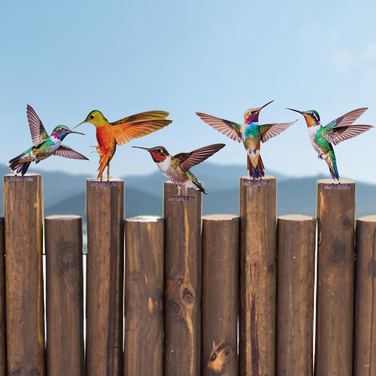 Decoratieve Tuinornamenten - Set van 5 Metalen Vogels voor Tuin en Bloembedden, Weerbestendige Tuinaccessoires, Perfect voor Buiten en Plantenbakken