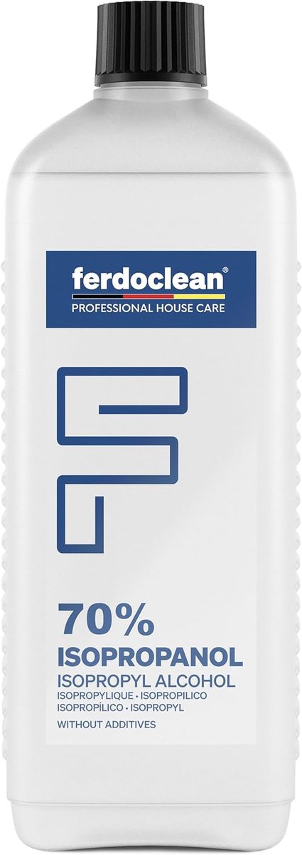 SnelShoppen - Isopropanol 70% 1 L - IPA Ontvetter Schoonmaakmiddel Vloeistof voor Streeploze Reiniging van Auto en Huishouden