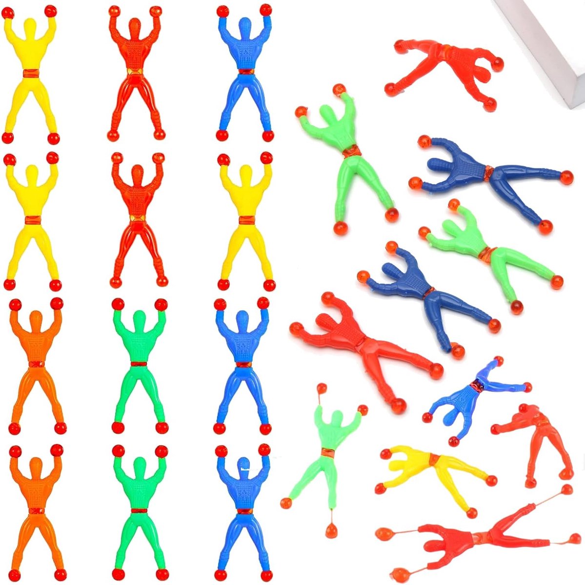 24 stuks raamcrawler heren speelgoed meerkleurige kleverige muur, kleverige muurklimmer, speelgoed, klimmer, rollen, mannen, klaphand voor kinderen, feest, favoriet