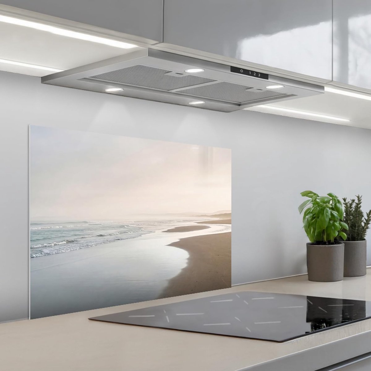 keukenachterwand 50x70 cm zelfklevend keuken decoratie accessories home kitchen spatscherm Kustlijn - Strand - Oceaan