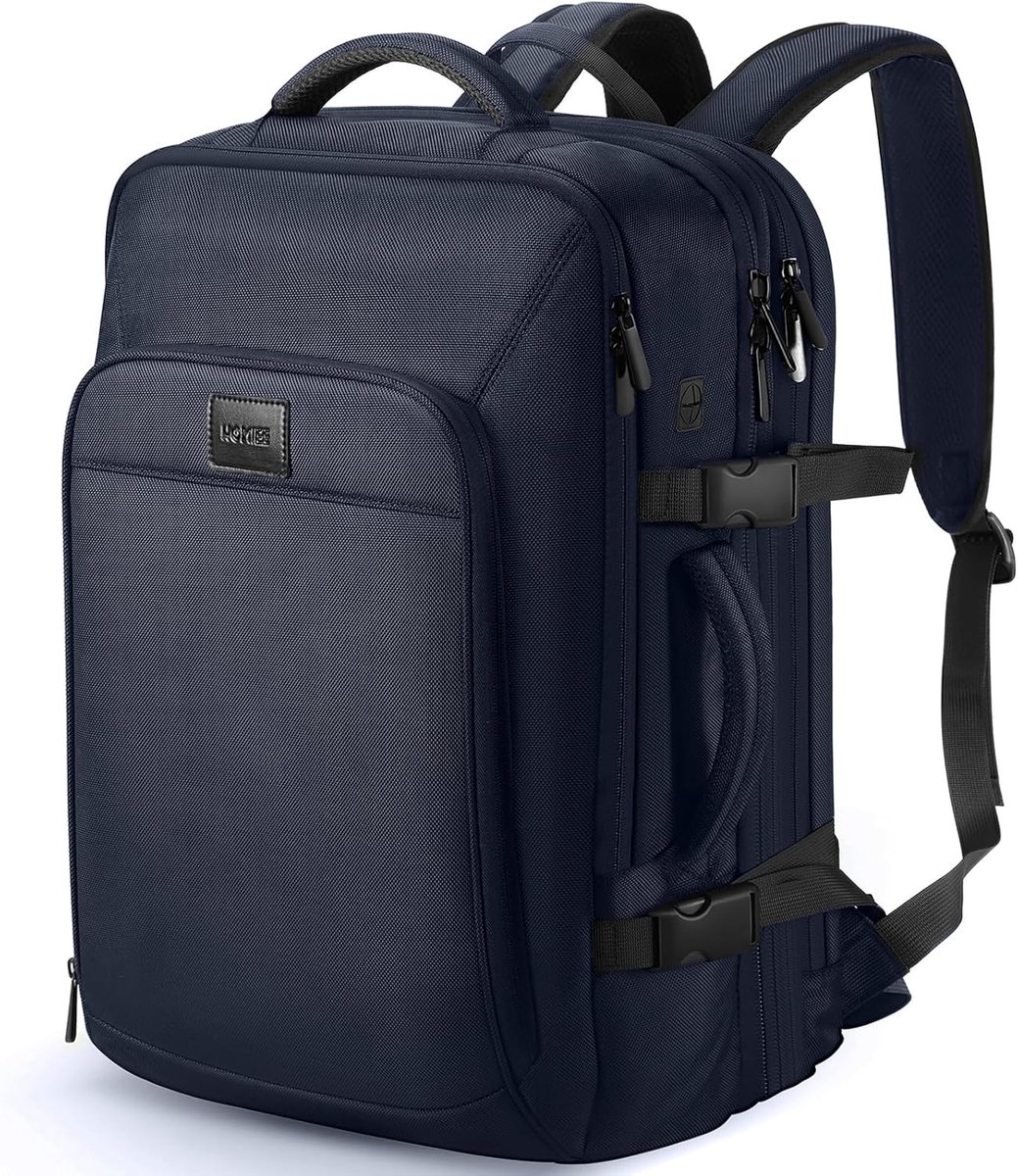 SnelShoppen - Uitbreidbare Reisrugzak 38 tot 50 Liter - 17.3 Inch Laptoprugzak voor Heren en Dames - Handbagage Reistas voor Vliegtuig Reizen - Grote