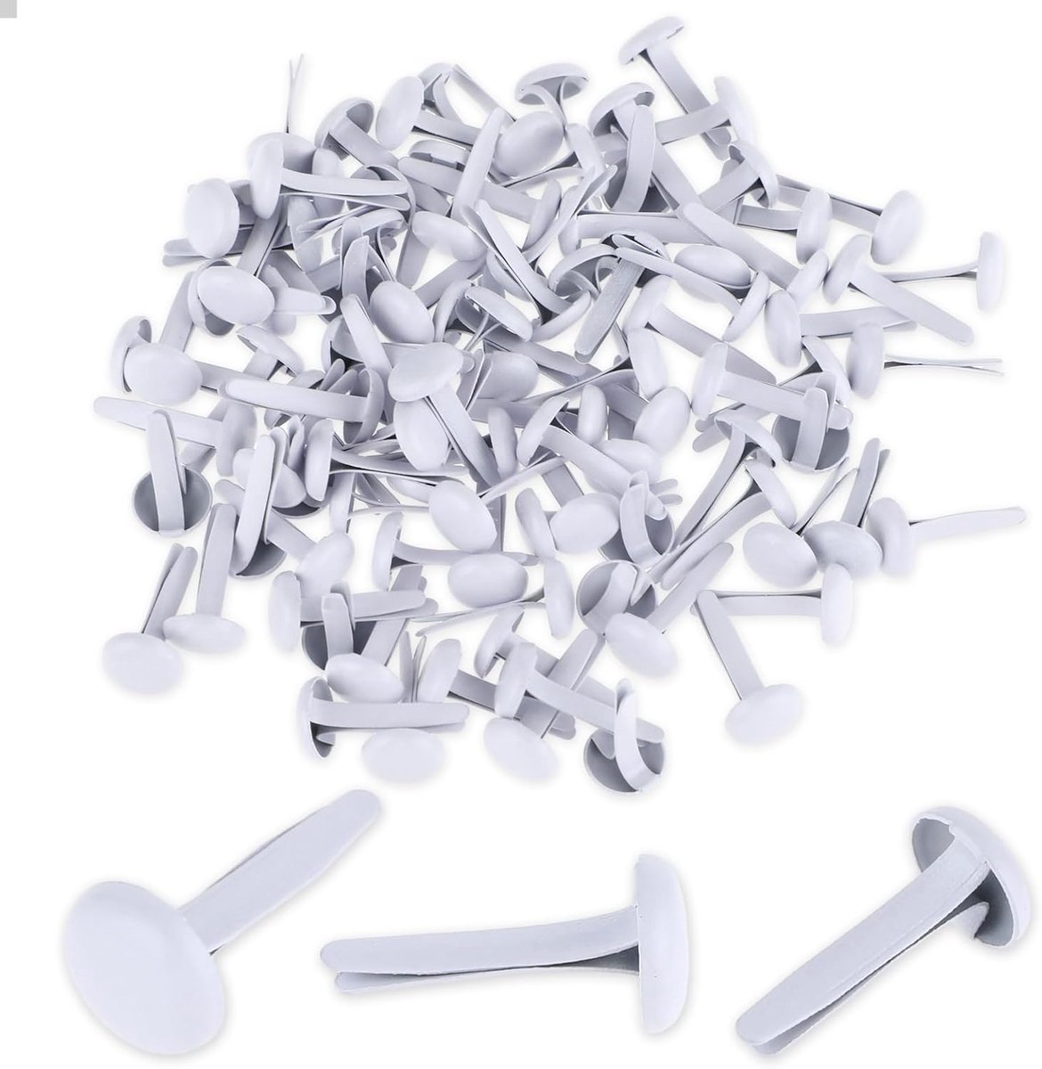 Mini brads 100 stuks - ronde kop - metalen clips - ideaal voor knutselen - ShopVlot