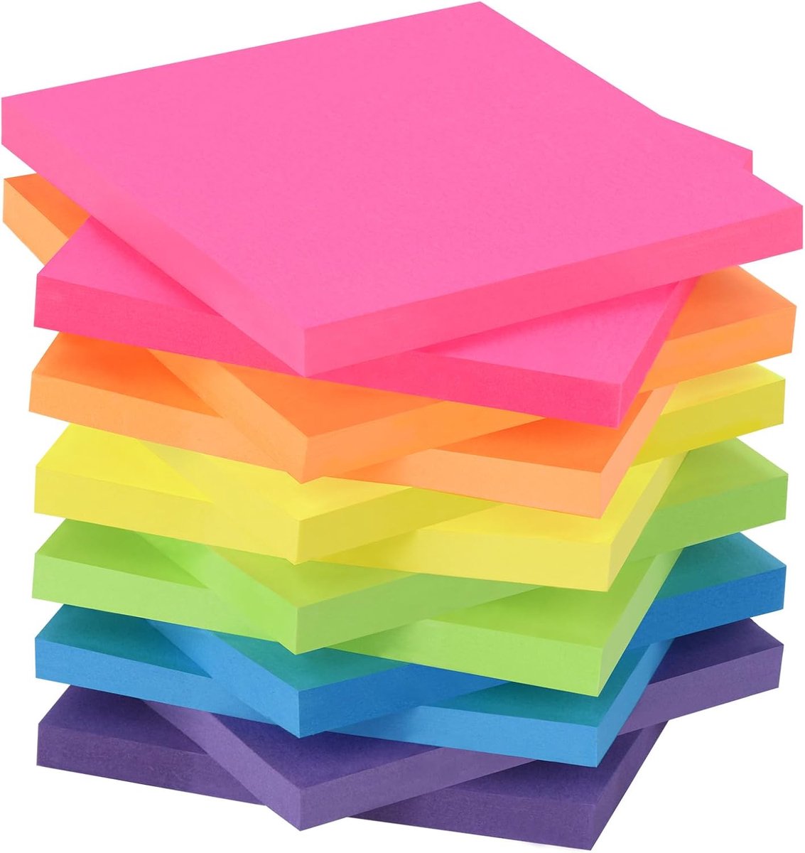 SnelShoppen - Sticky Notes 720 Vel in 6 Felle Kleuren, Zelfklevende Notitieblaadjes 76x76 mm, 12 Blokken, 60 Vel per Blok, Ideaal voor Thuis, Kantoor