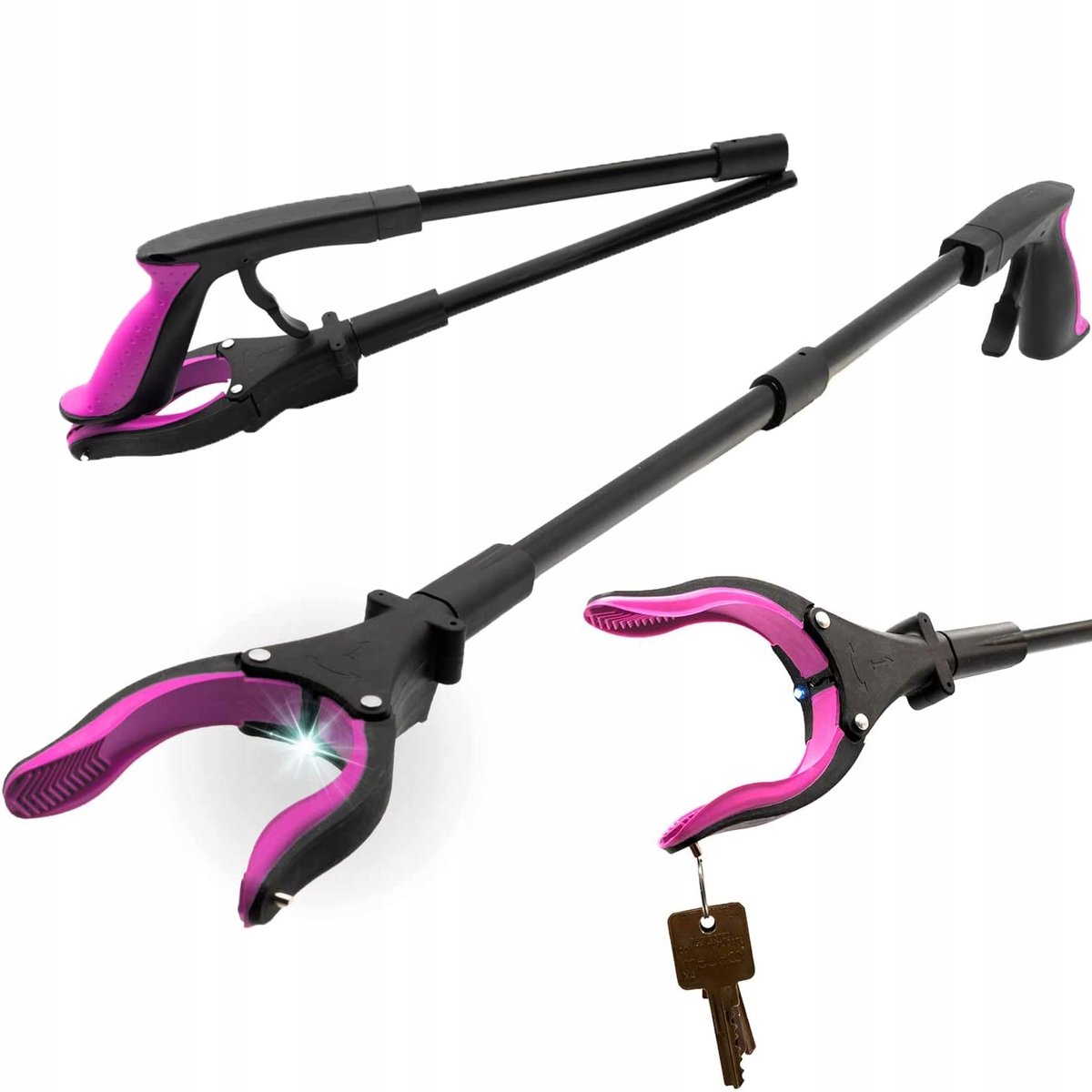 Afvalgrijper/Grijptang - Grijper - Grijpstok voor Ouderen - 82 cm - Opvouwbaar - LED - Magneet - Grijphulp - Voor Afval en Kleine Voorwerpen