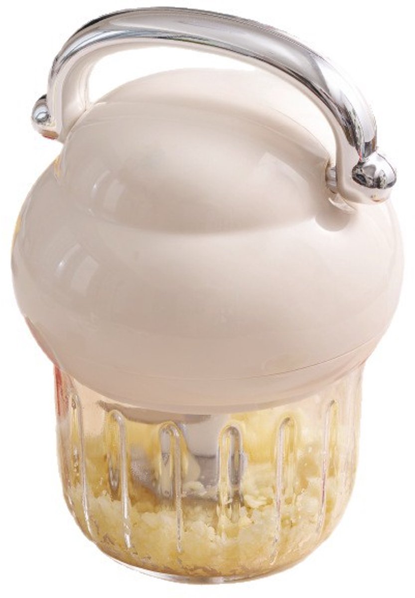 Crème witte elektrische babyvoedselmachine met 350 ml roestvrijstalen blender USB-oplaadbare hak- en maalapparaat speciaal voor babyhapjes ook geschikt voor knoflook noten en groenten