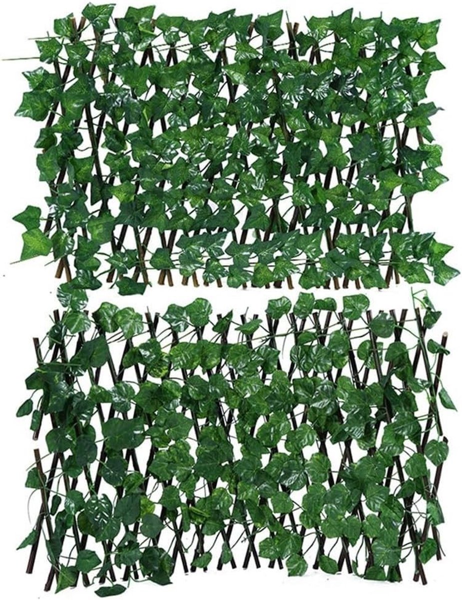 Trellis schutting met milieuvriendelijke neplavendel bladeren voor stijlvolle privacy en decoratie, 40 x 15 cm