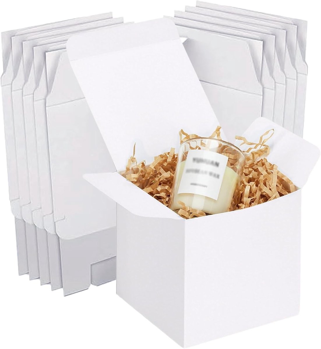 SnelShoppen - 15 Stuks Witte Kartonnen Cadeau Dozen met Deksel 13x13x13cm - Vouwbare Geschenkboxen voor Bruidsmeisjes, Verpakkingen en Creatieve Proje