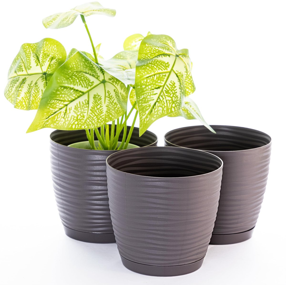 Omgoods - Set van 3 Decoratieve 3D Effect Plant Potten Ø27 cm
