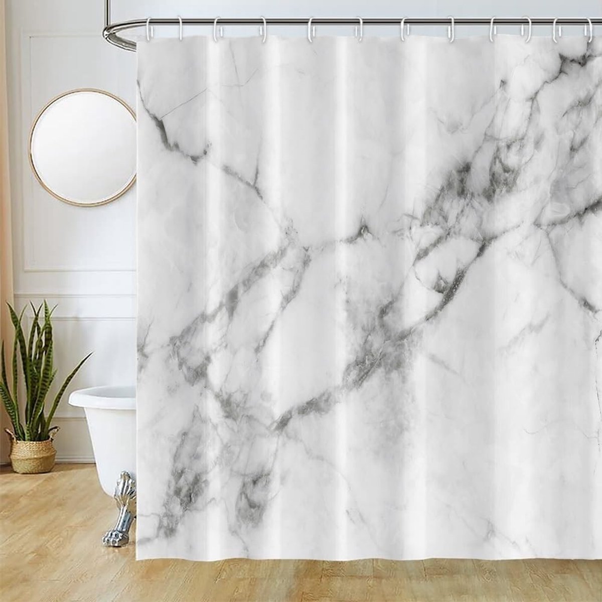 Omgoods - Douchegordijn Marmer Effect 180x220 cm Waterdicht en Schimmelwerend