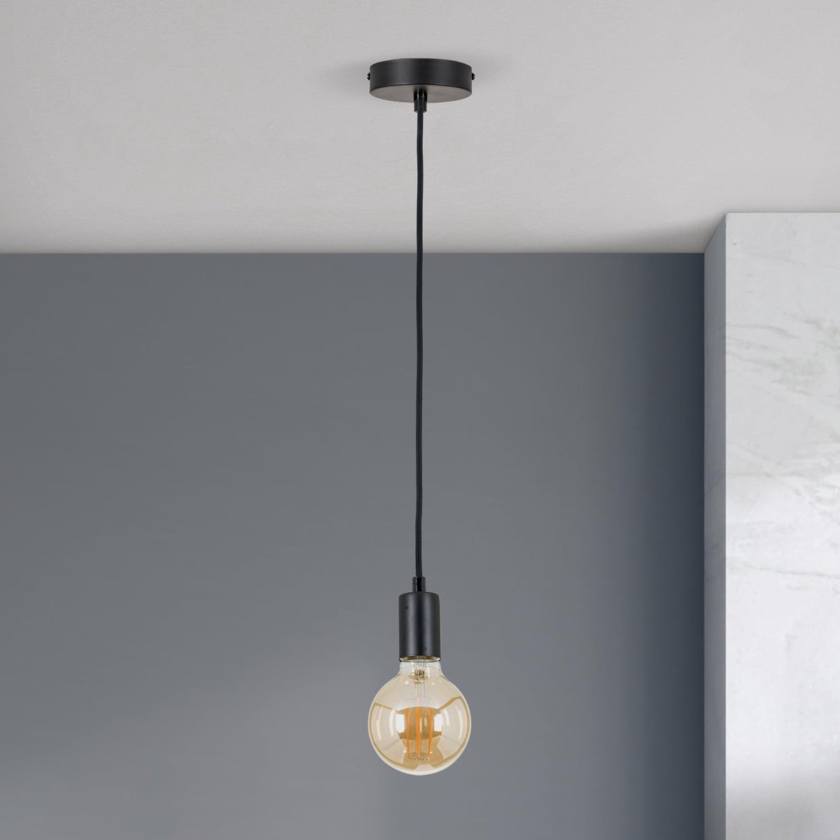 Omgoods - Hanglamp met Textiel Kabel voor E27-fitting