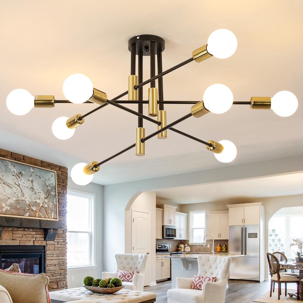 Omgoods - Vintage Kroonluchter met 8 Armen voor Woonkamer