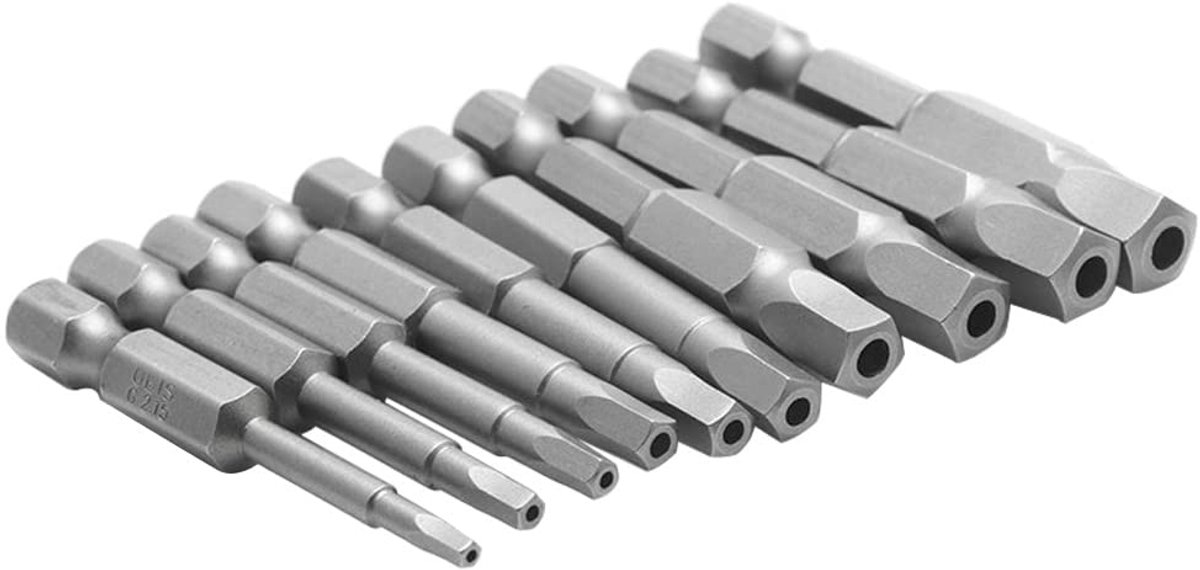 Omgoods - 10-delige Magnetic Pentagon Head Screwdriver Bit Set - 1/4 inch Hex Shank