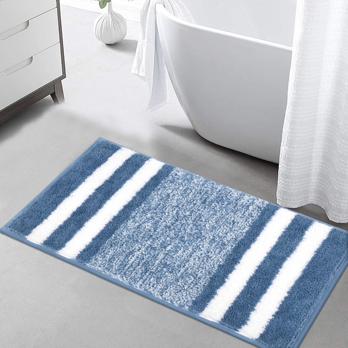 Omgoods - Luxe Grote Badmat 60x120 cm, Super Zacht en Absorberend, Blauw
