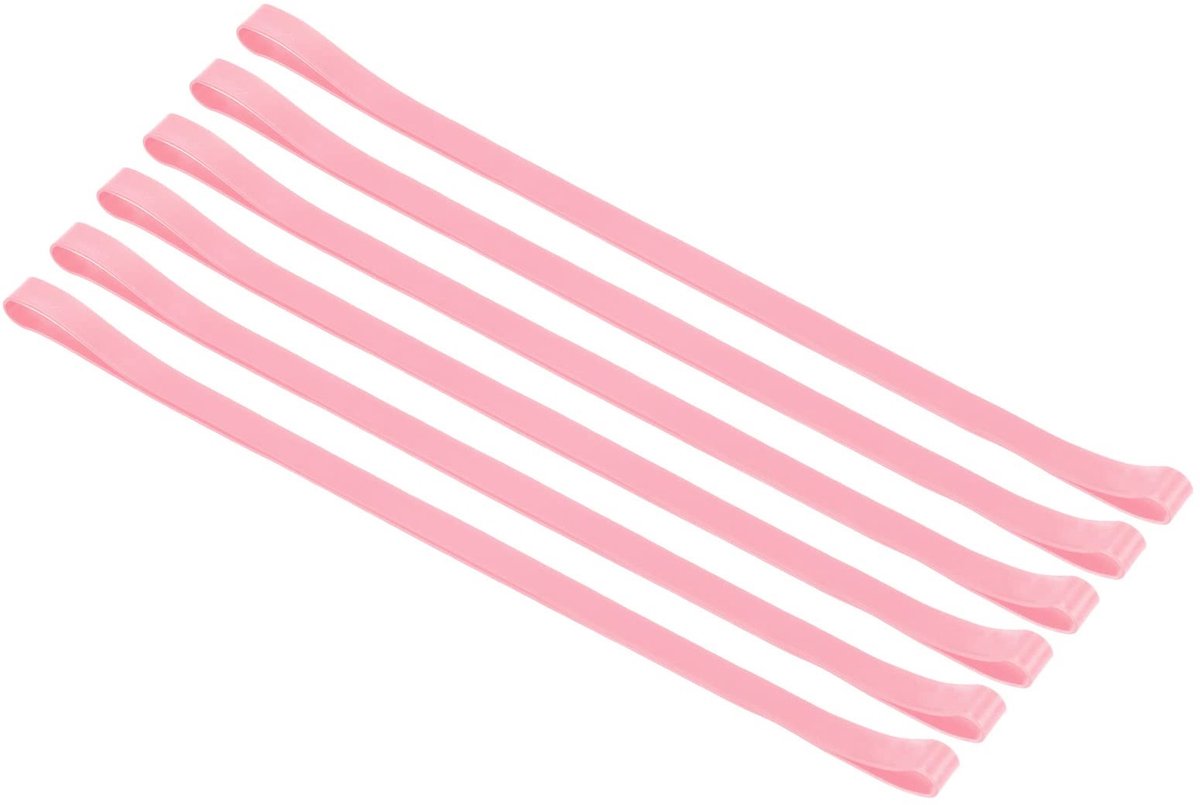 Omgoods - Set van 6 Elastische Handdoekbanden voor Strandstoelen - Roze