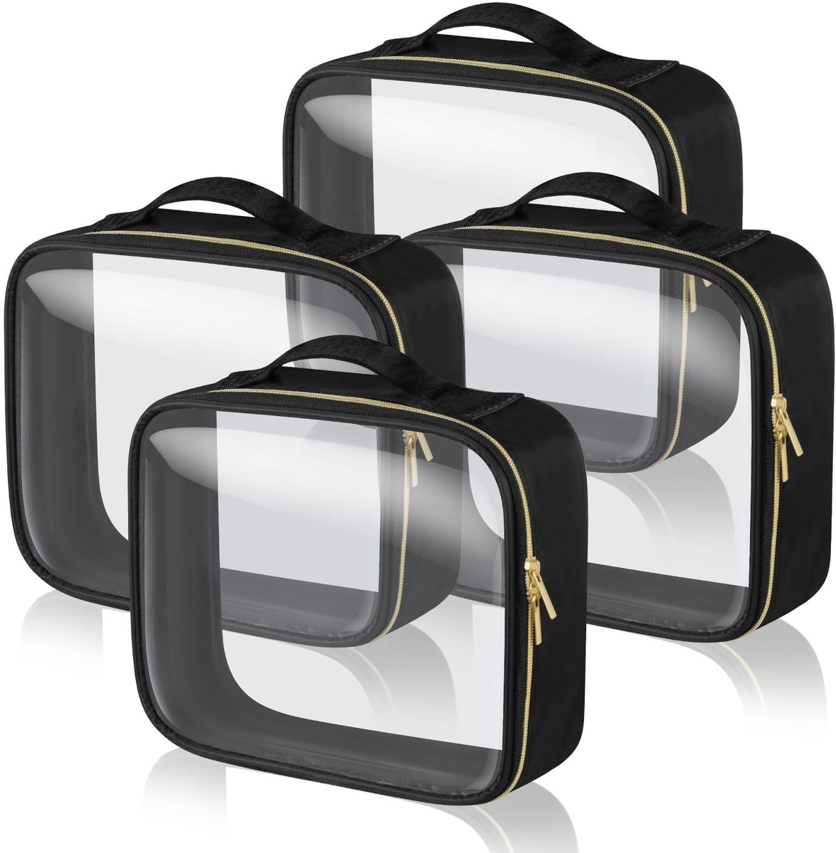 Omgoods - 4 Stuks PVC Waterdichte Toilettas - Transparant en Praktisch