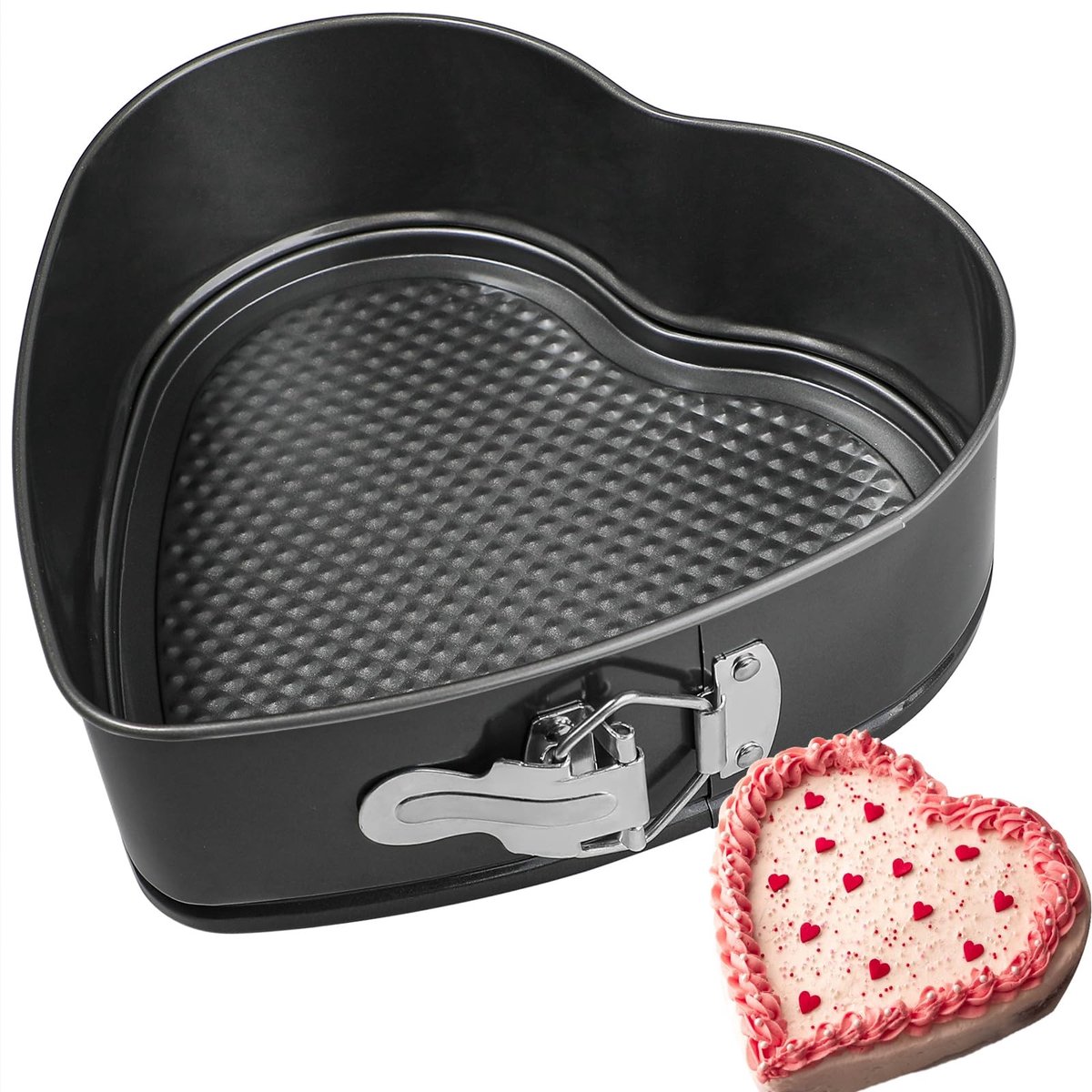 Omgoods - Hartvormige Springform Cakevorm 26 cm - Antiaanbaklaag voor Perfecte Taarten