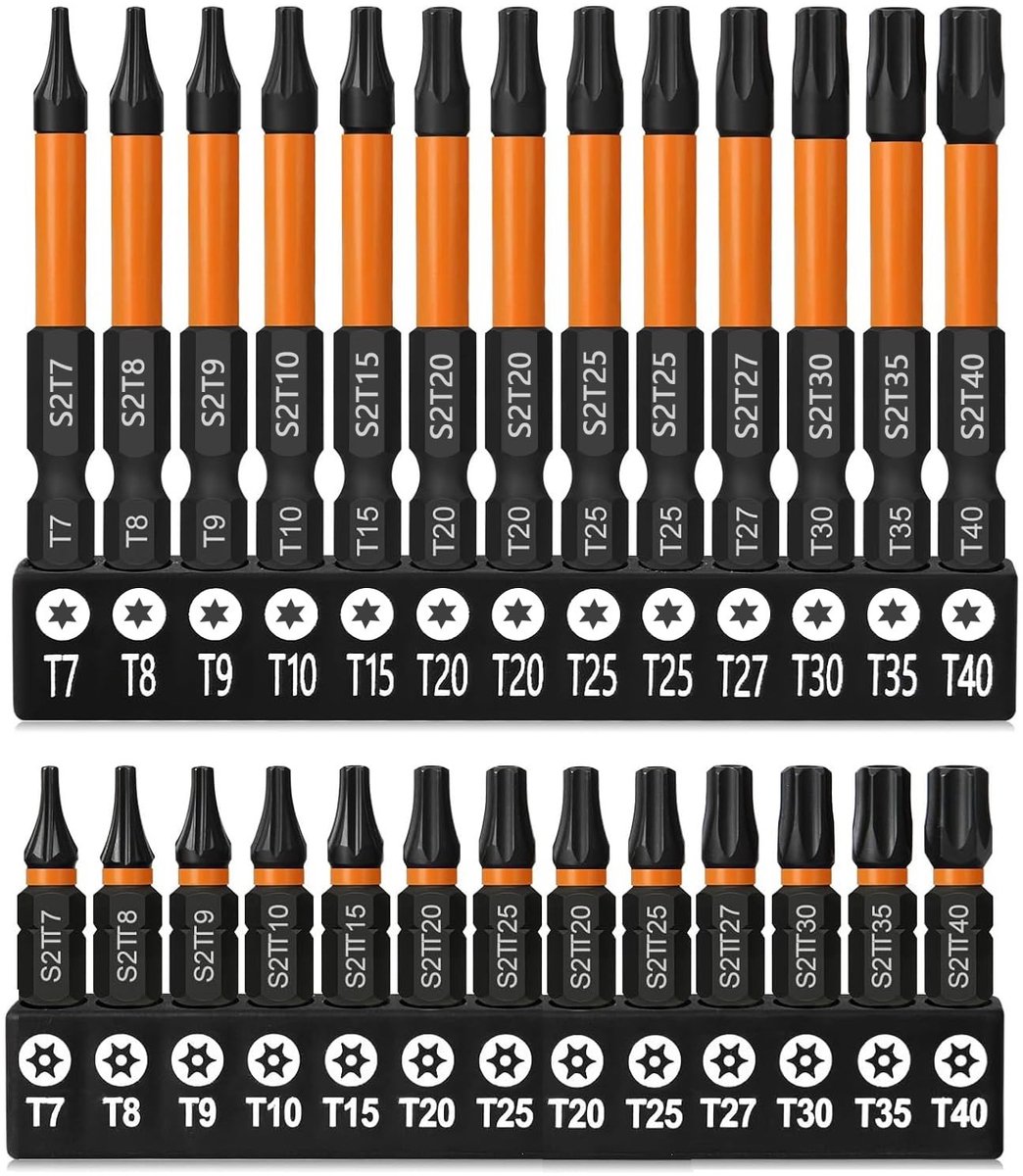Omgoods - Torx Bitset 26 Stuks met Zeskantschacht - Magnetische Impact en Slagboormachine