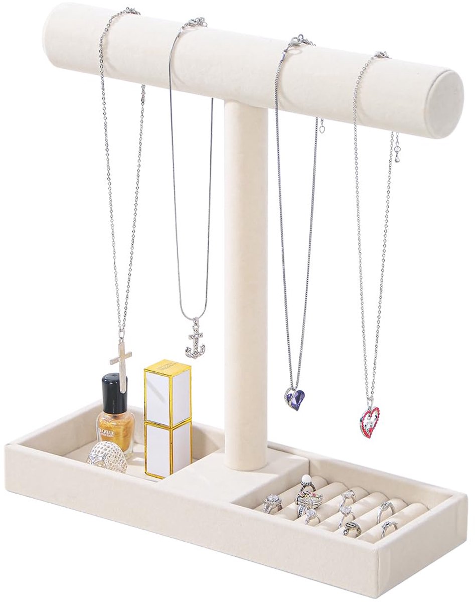 Omgoods - Multi-Use Sieraden Houder Stand voor Dames en Meisjes in Beige