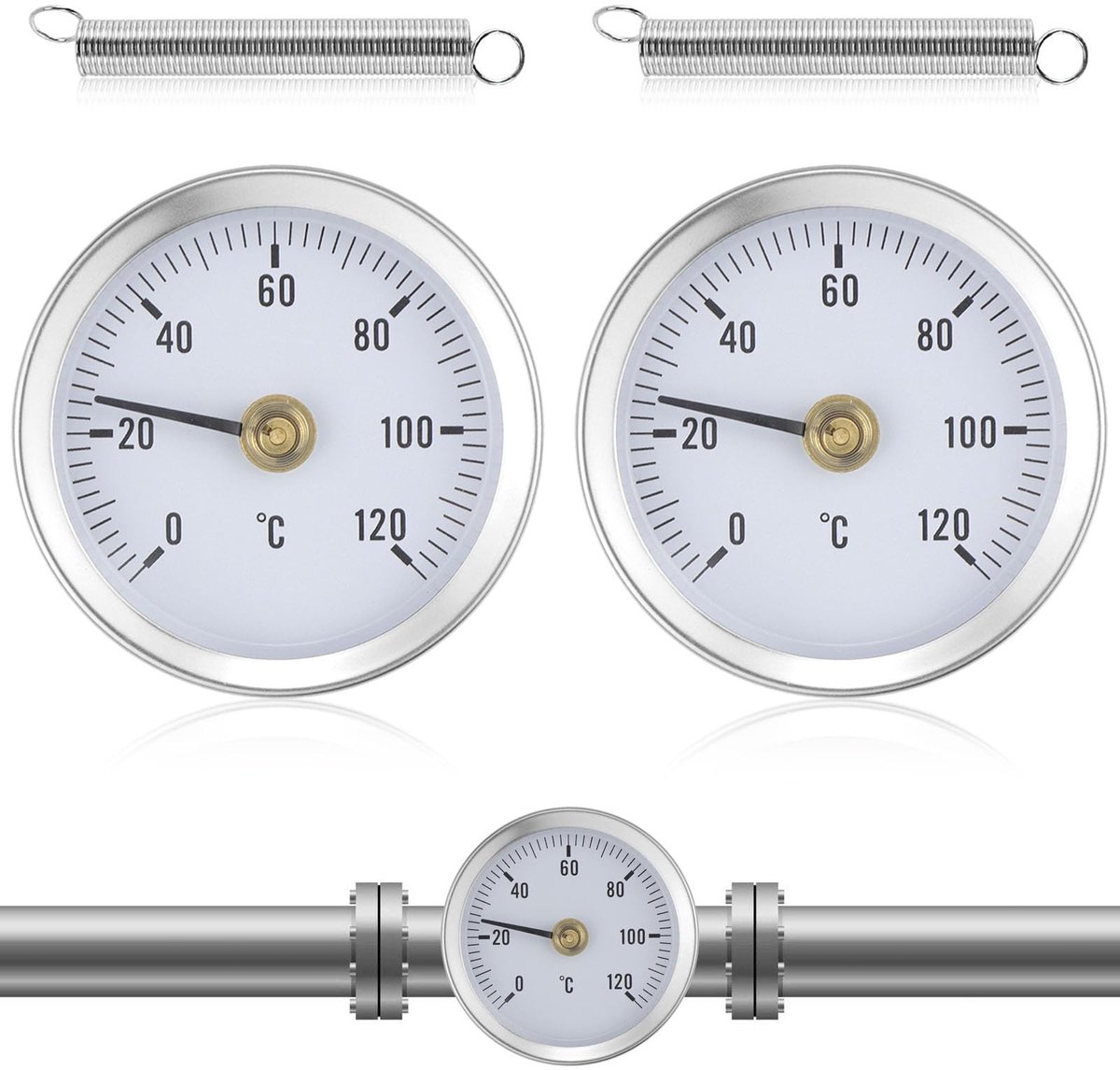 Omgoods - Set van 2 Digitale Thermometers voor Verwarmingssystemen