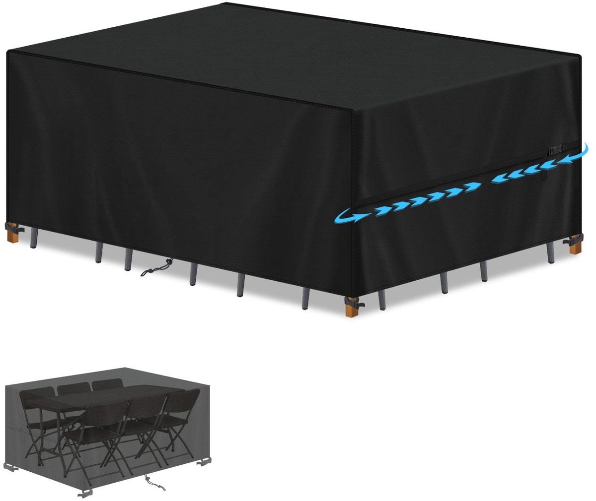 Omgoods - Waterdichte Beschermhoes voor Tuinmeubelen 160 x 90 x 75 cm van 420D Oxford Stof